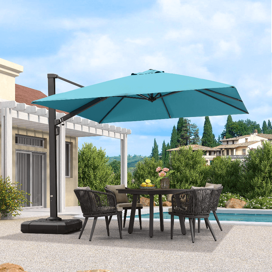 PURPLE LEAF Outdoor Sun Heavy Duty Cantilever Umbrella for Patio, Porch, Beach