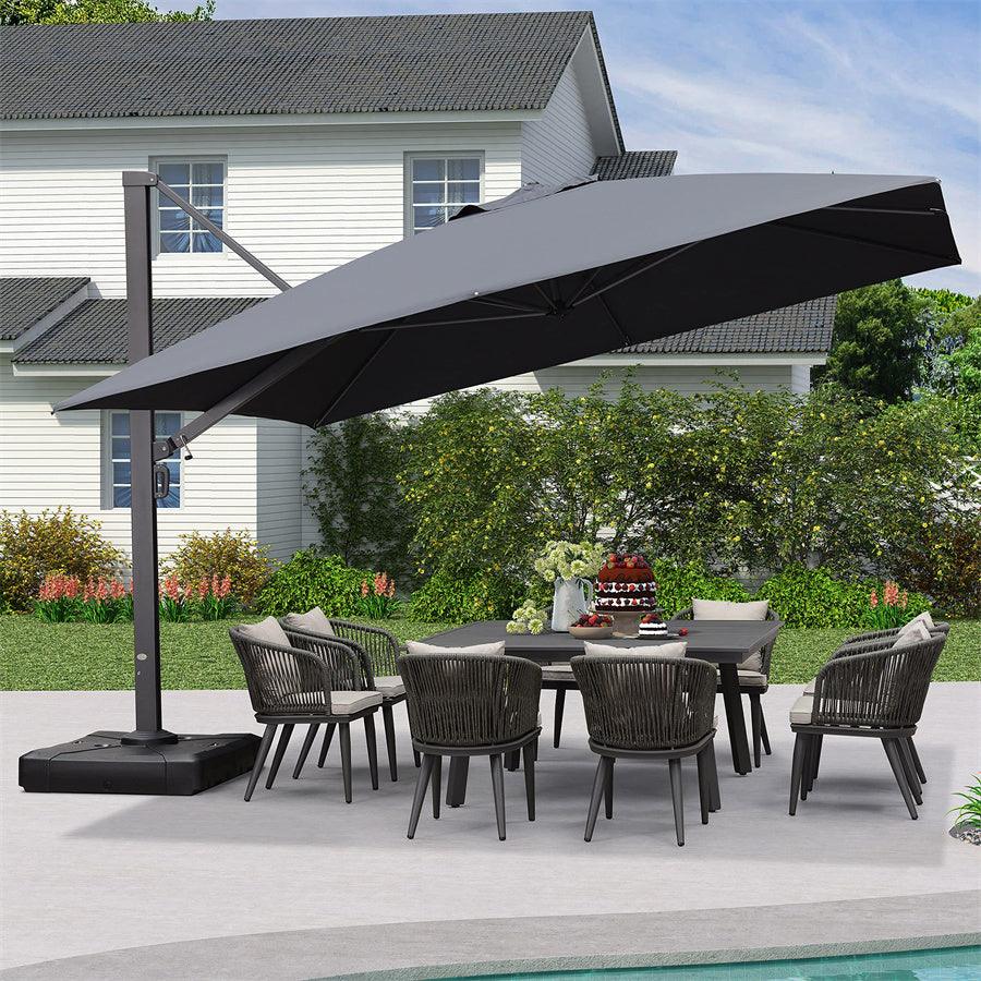 PURPLE LEAF Outdoor Sun Heavy Duty Cantilever Umbrella for Patio, Porch, Beach
