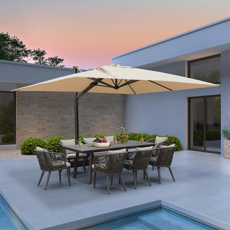 PURPLE LEAF Outdoor Sun Heavy Duty Cantilever Umbrella for Patio, Porch, Beach