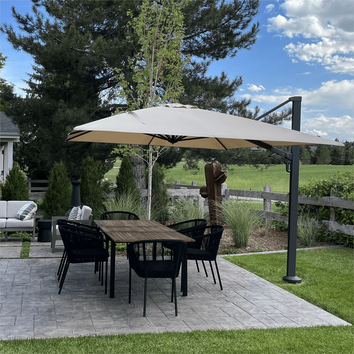 PURPLE LEAF Outdoor Sun Heavy Duty Cantilever Umbrella for Patio, Porch, Beach
