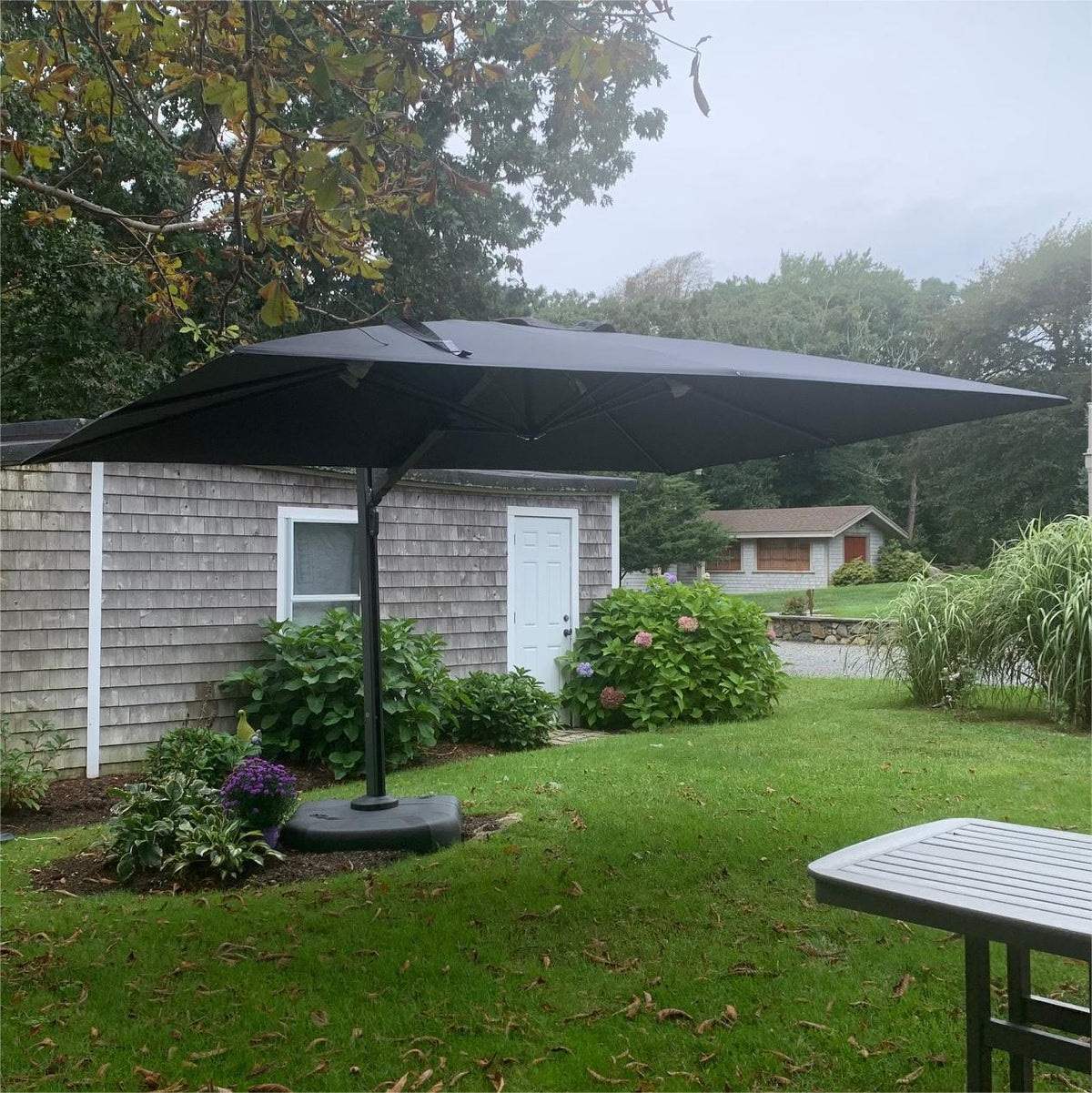 PURPLE LEAF Outdoor Sun Heavy Duty Large Cantilever Umbrella with Base