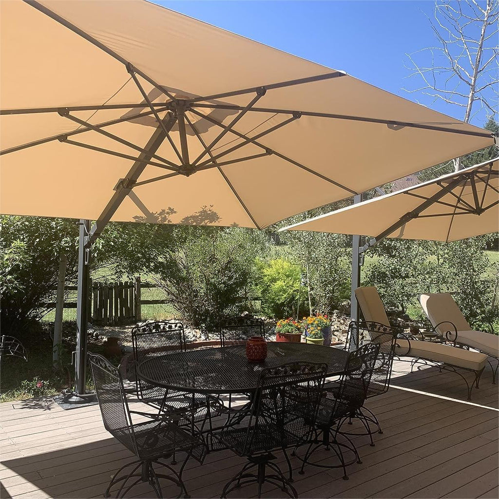 PURPLE LEAF Outdoor Sun Heavy Duty Cantilever Umbrella for Patio, Porch, Beach