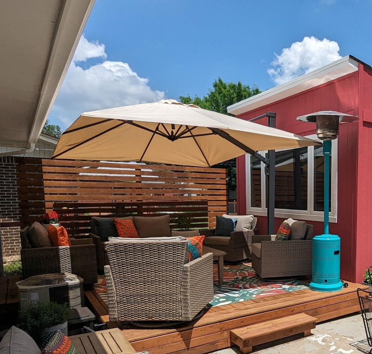 PURPLE LEAF Outdoor Sun Heavy Duty Cantilever Umbrella for Patio, Porch, Beach