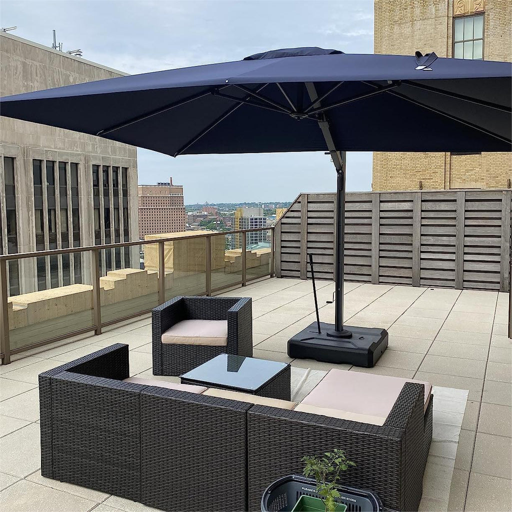 PURPLE LEAF Outdoor Sun Heavy Duty Cantilever Umbrella for Patio, Porch, Beach