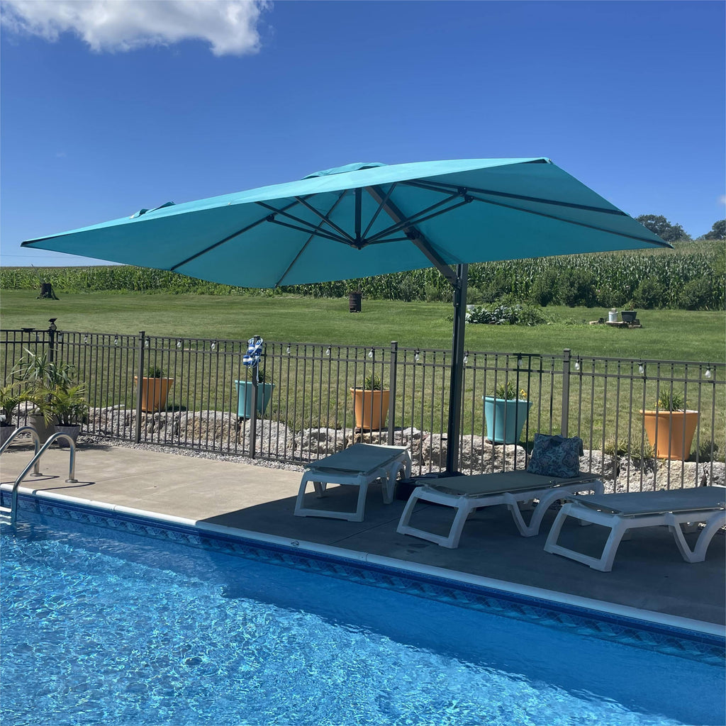 PURPLE LEAF Outdoor Sun Heavy Duty Cantilever Umbrella for Patio, Porch, Beach