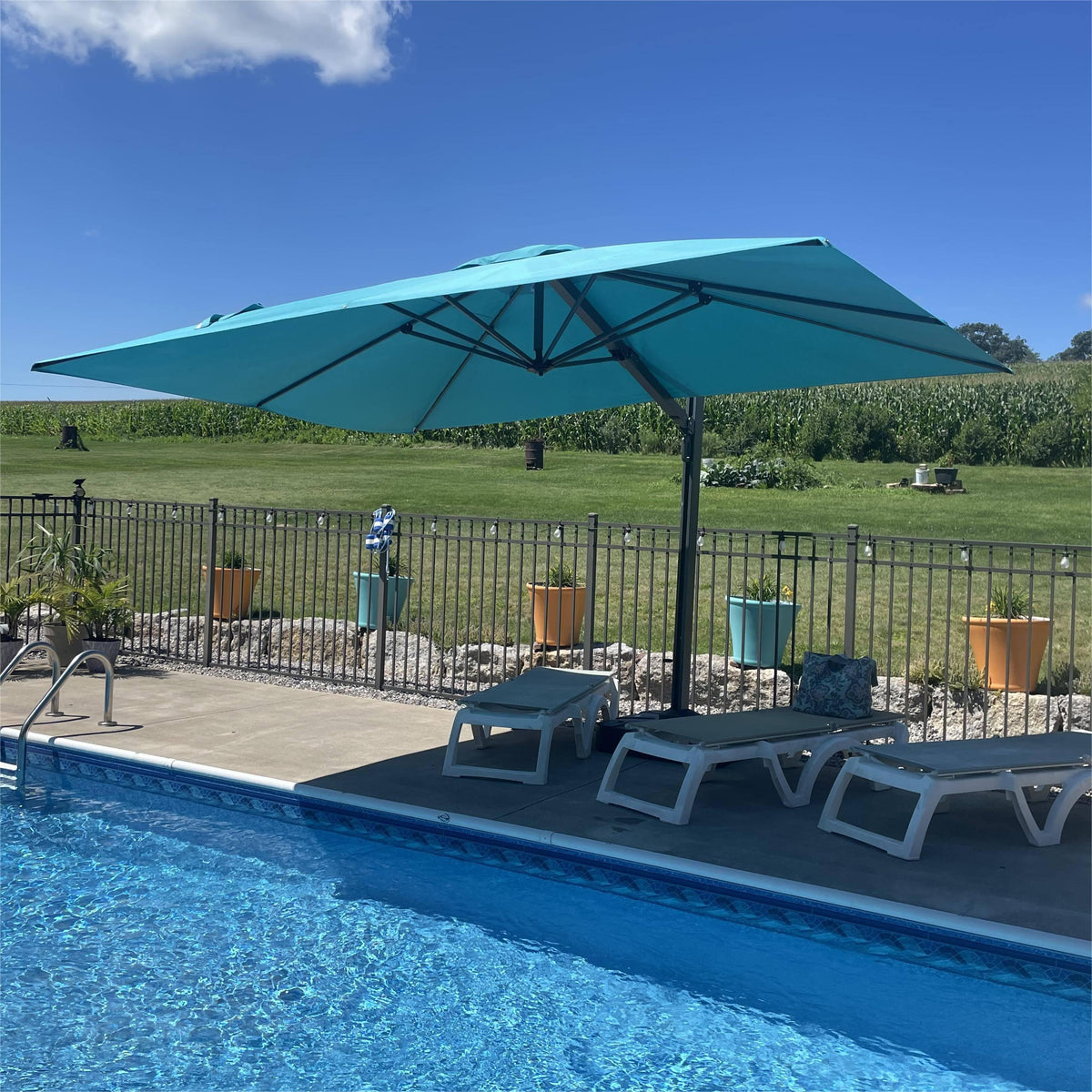 PURPLE LEAF Outdoor Sun Heavy Duty Cantilever Umbrella for Patio, Porch, Beach