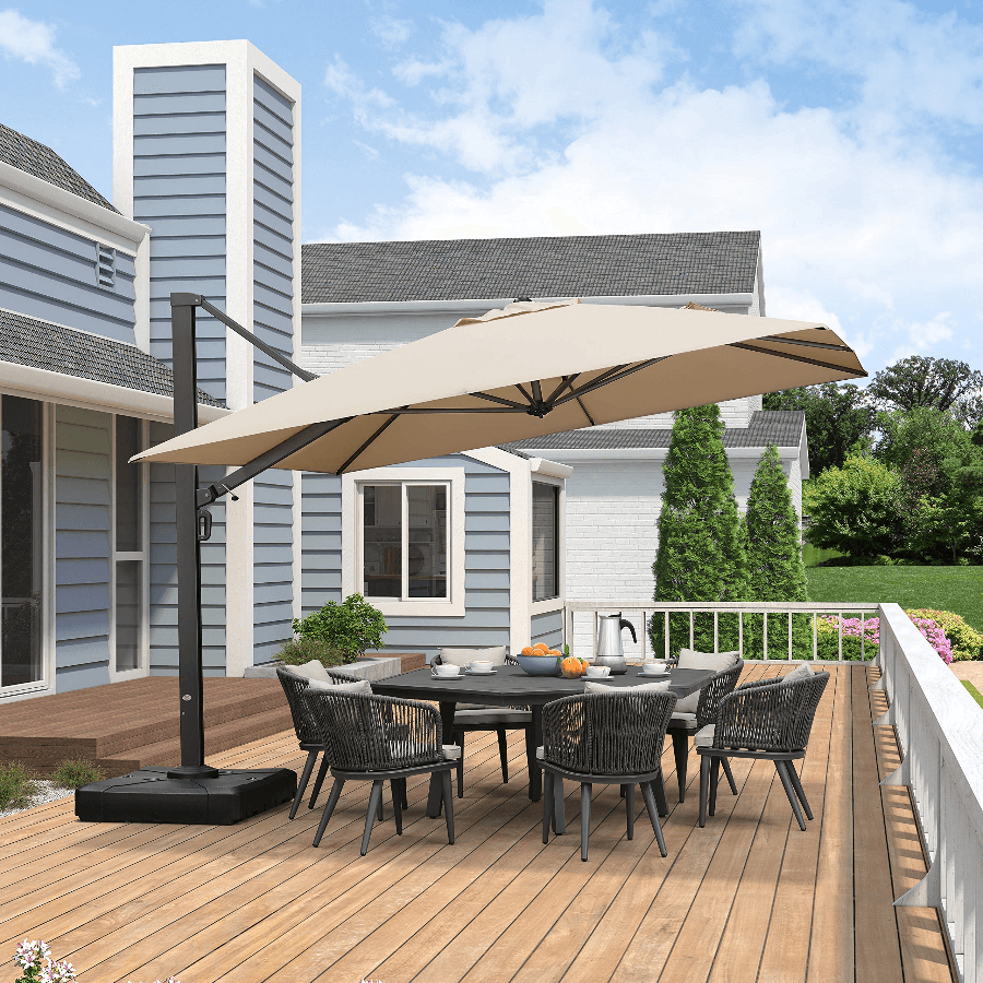 PURPLE LEAF Outdoor Sun Heavy Duty Cantilever Umbrella for Patio, Porch, Beach