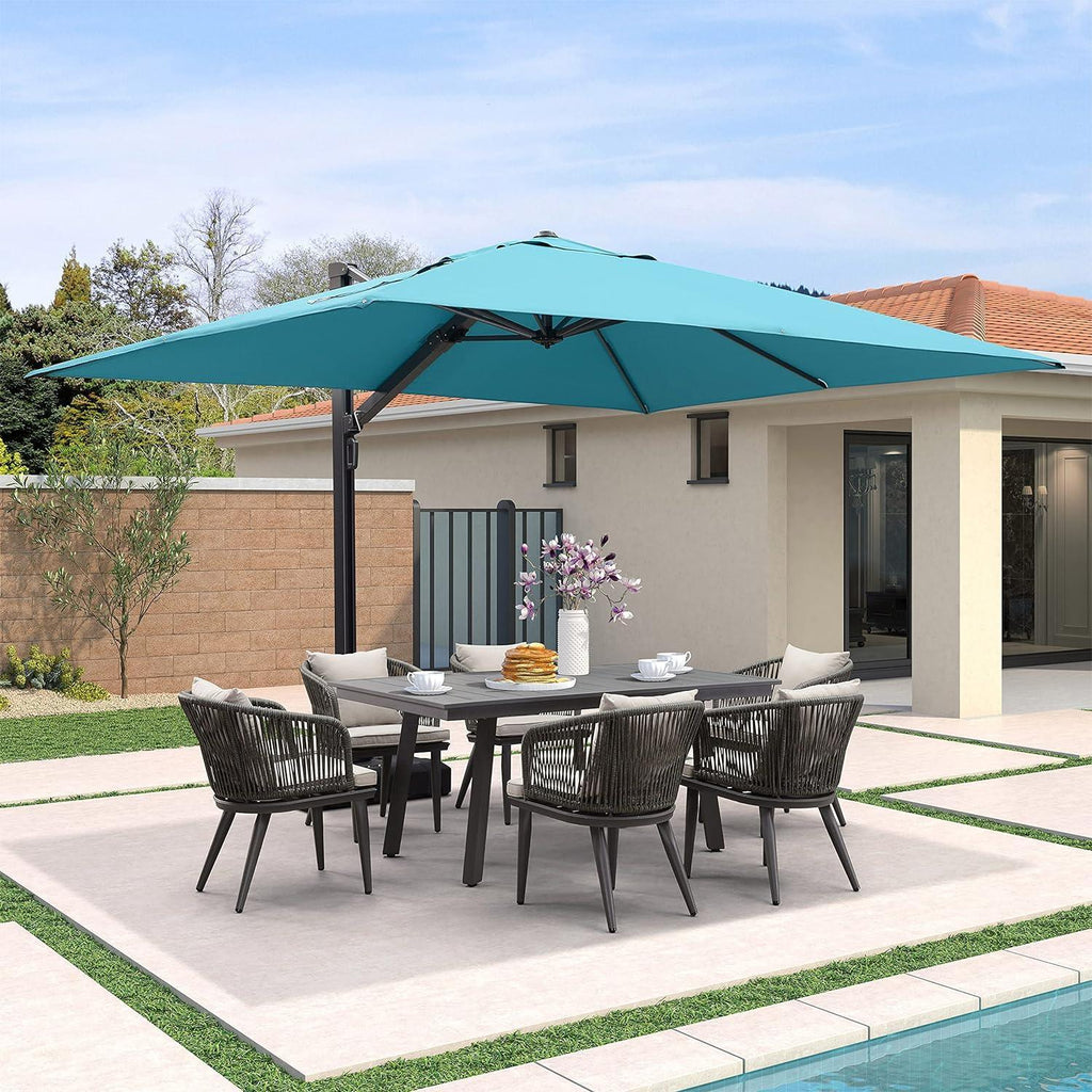 PURPLE LEAF Outdoor Sun Heavy Duty Cantilever Umbrella for Patio, Porch, Beach