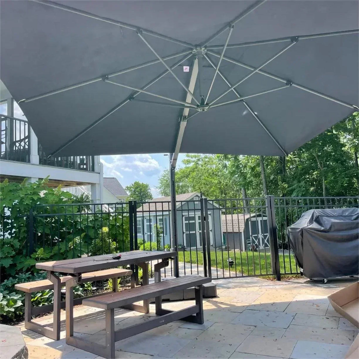 PURPLE LEAF Outdoor Sun Heavy Duty Cantilever Umbrella for Patio, Porch, Beach