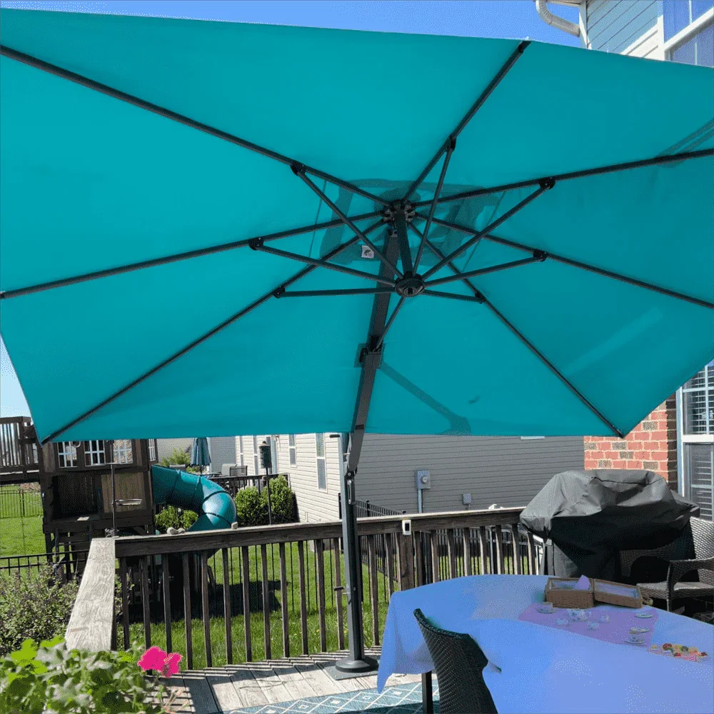 PURPLE LEAF Outdoor Sun Heavy Duty Cantilever Umbrella for Patio, Porch, Beach