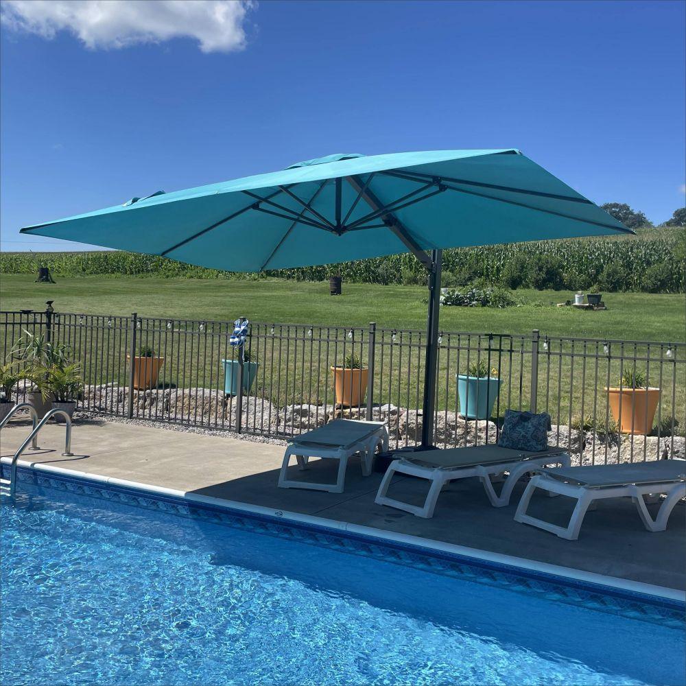 PURPLE LEAF Outdoor Sun Heavy Duty Cantilever Umbrella for Patio, Porch, Beach