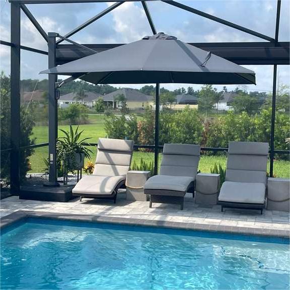 PURPLE LEAF Outdoor Sun Heavy Duty Cantilever Umbrella for Patio, Porch, Beach