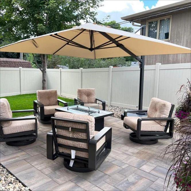 PURPLE LEAF Outdoor Sun Heavy Duty Cantilever Umbrella for Patio, Porch, Beach