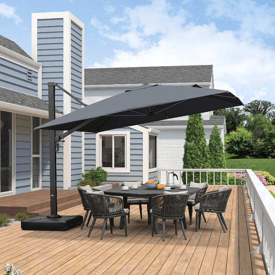 PURPLE LEAF Outdoor Sun Heavy Duty Cantilever Umbrella for Patio, Porch, Beach