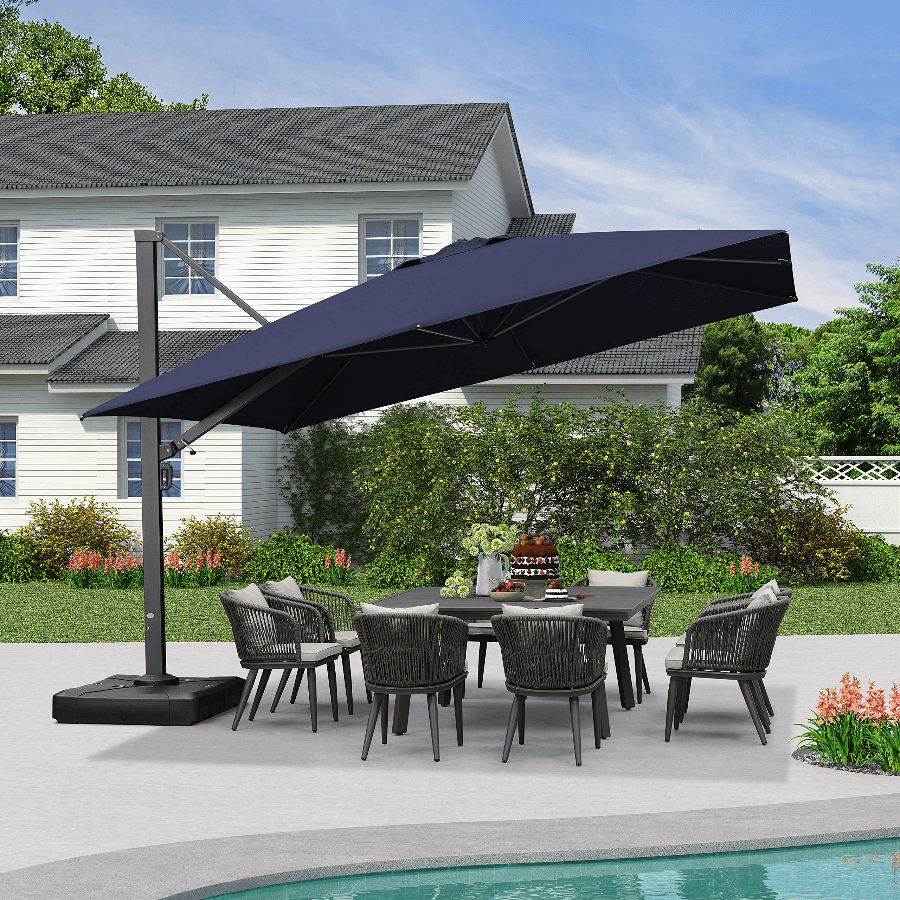 PURPLE LEAF Outdoor Sun Heavy Duty Cantilever Umbrella for Patio, Porch, Beach