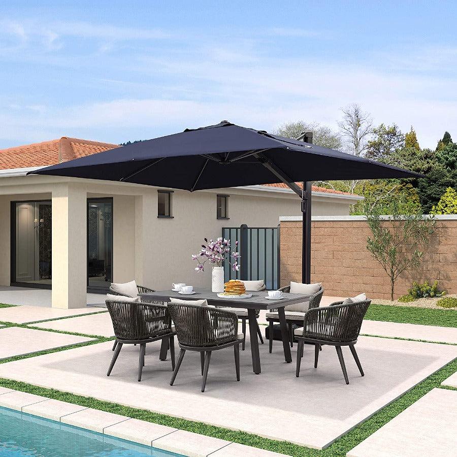 PURPLE LEAF Outdoor Sun Heavy Duty Cantilever Umbrella for Patio, Porch, Beach
