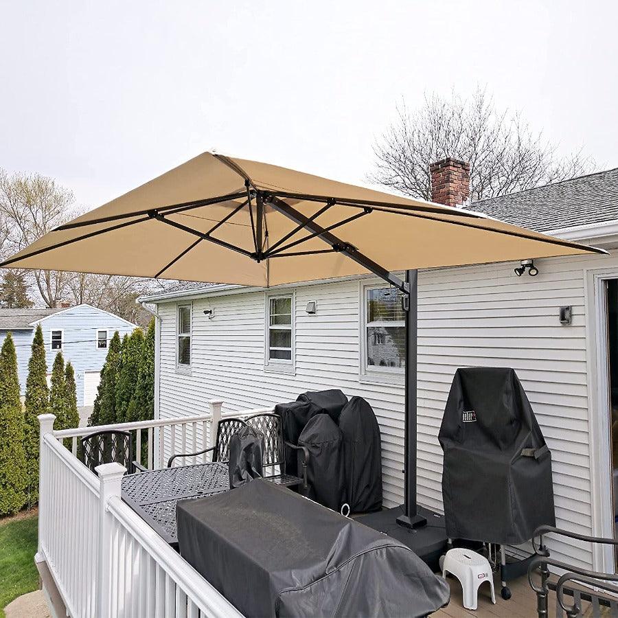 PURPLE LEAF Outdoor Sun Heavy Duty Cantilever Umbrella for Patio, Porch, Beach