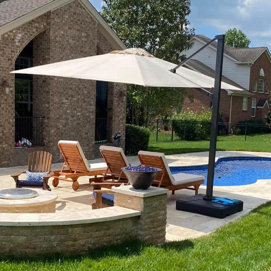 PURPLE LEAF Outdoor Sun Heavy Duty Cantilever Umbrella for Patio, Porch, Beach