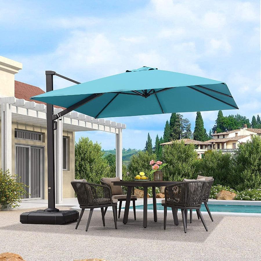 PURPLE LEAF Outdoor Sun Heavy Duty Cantilever Umbrella for Patio, Porch, Beach