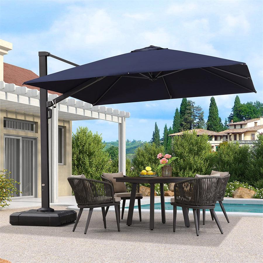 PURPLE LEAF Outdoor Sun Heavy Duty Cantilever Umbrella for Patio, Porch, Beach
