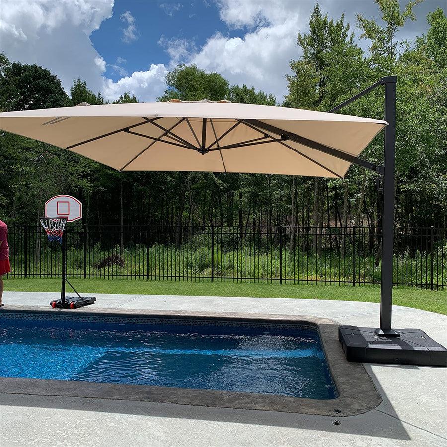 PURPLE LEAF Outdoor Sun Heavy Duty Cantilever Umbrella for Patio, Porch, Beach