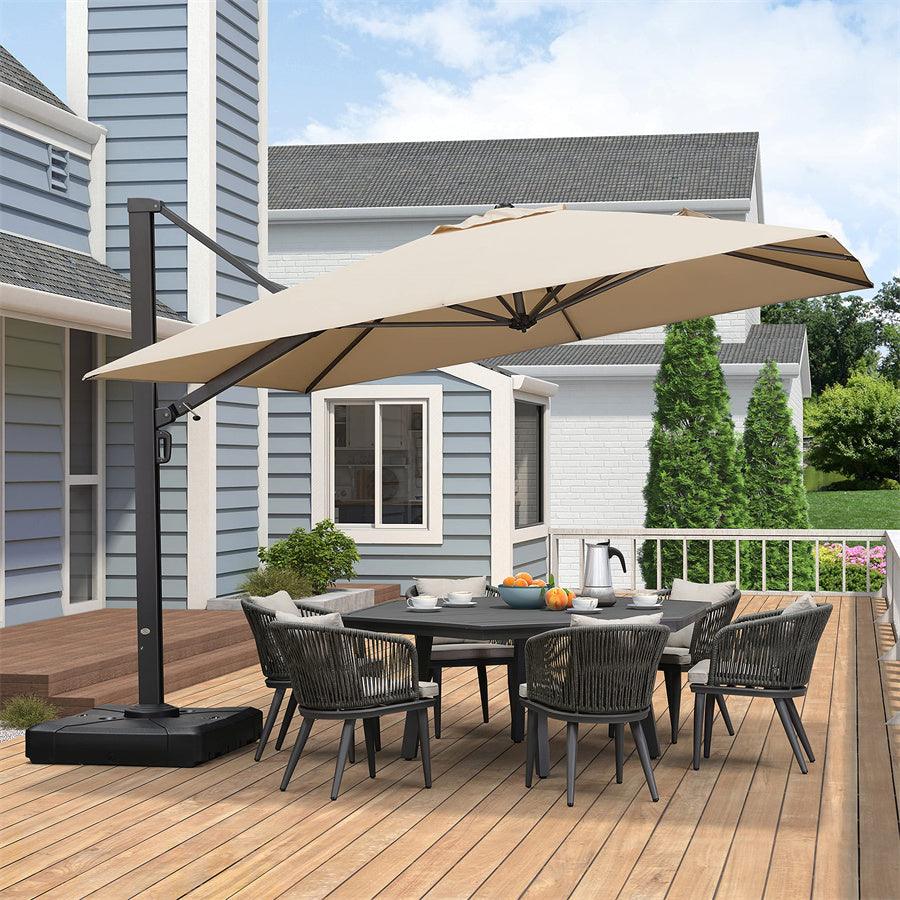 PURPLE LEAF Outdoor Sun Heavy Duty Cantilever Umbrella for Patio, Porch, Beach
