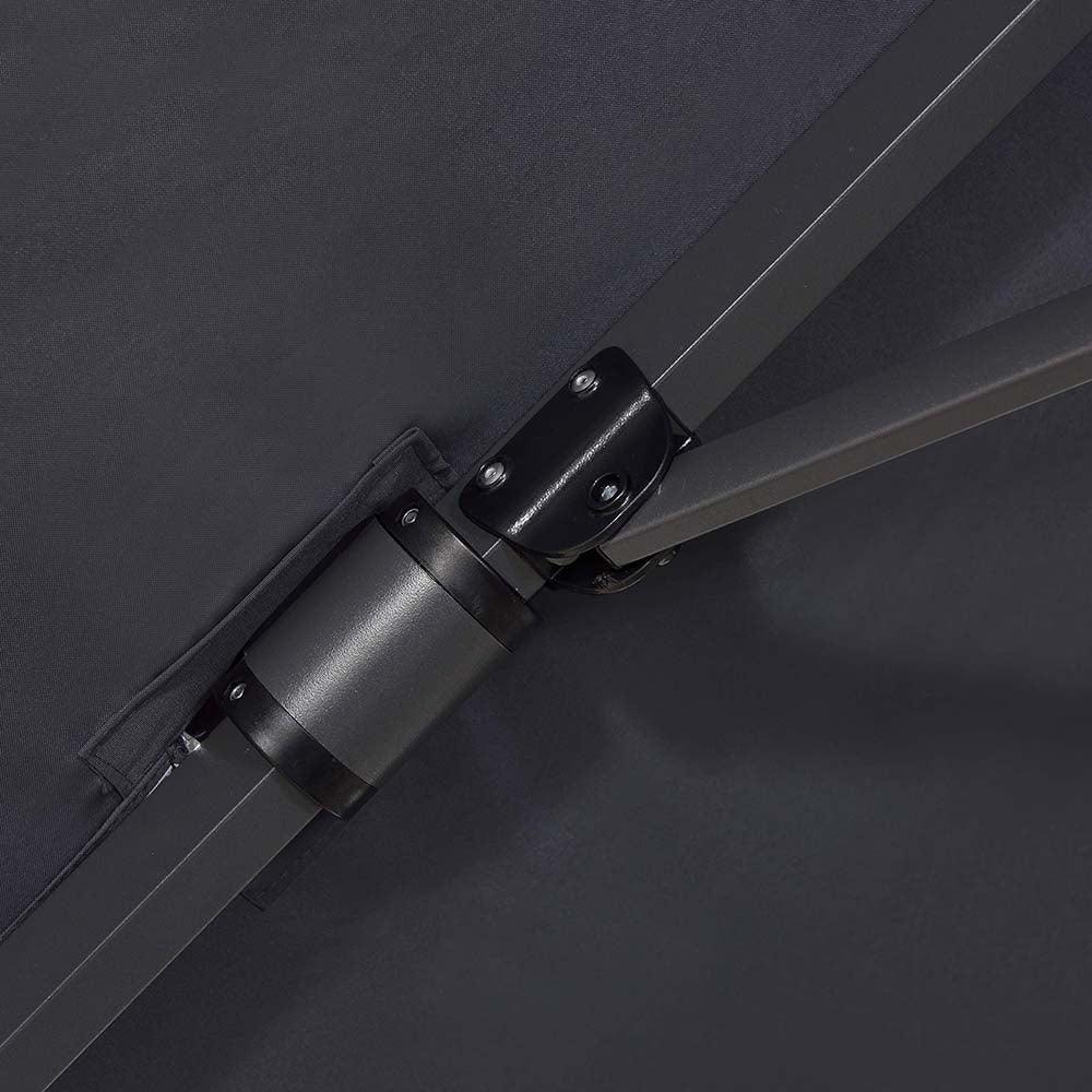 PURPLE LEAF – Parasol de terrasse déporté 10ft avec éclairage LED, rotation 360° et inclinaison