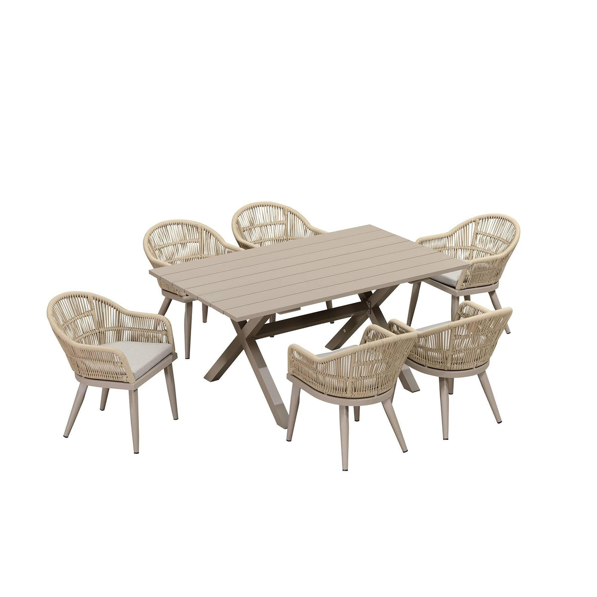 PURPLE LEAF 7/9/11 Pieces Outdoor Dining Set Aluminium Dining Table and Woven Rattan Chairs Dining Furniture Set with Cushions for Deck Patio Champagne