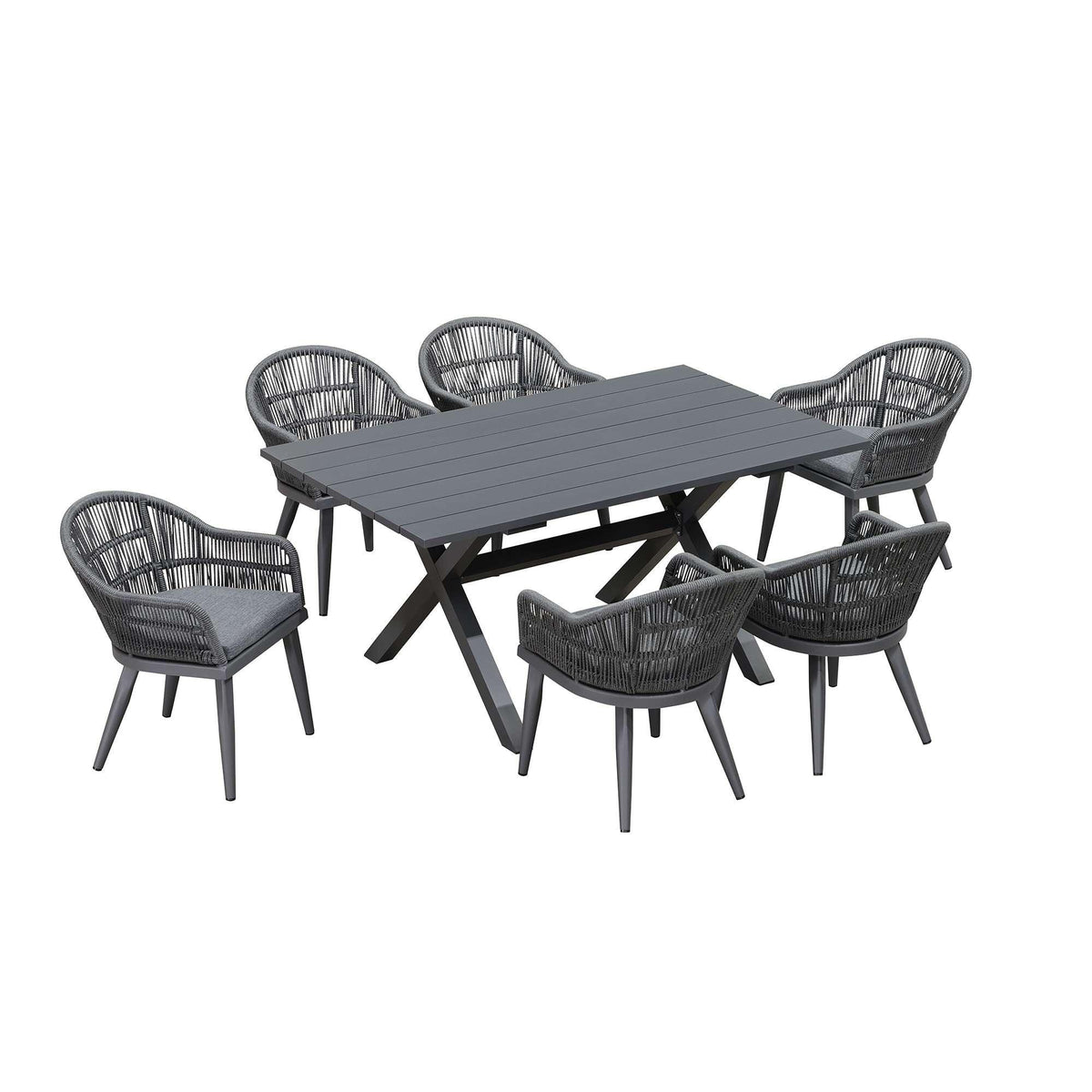PURPLE LEAF 7/9/11 Pieces Patio Dining Set with Weather-Resistant Dining Table and Chairs Wicker Patio Table Set with Comfortable Cushion for Deck, Garden, Kitchen, Grey