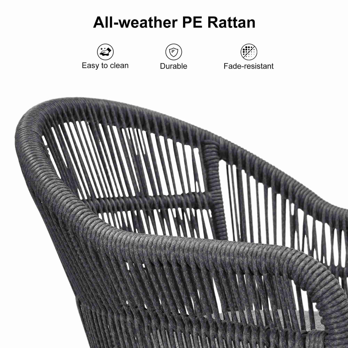 PURPLE LEAF 7/9/11 Pieces Patio Dining Set with Weather-Resistant Dining Table and Chairs Wicker Patio Table Set with Comfortable Cushion for Deck, Garden, Kitchen, Grey