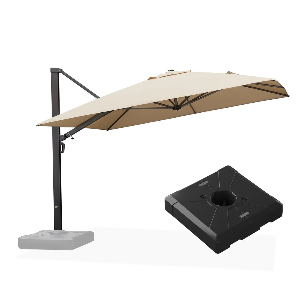PURPLE LEAF Outdoor Sun Heavy Duty Large Cantilever Umbrella with Base