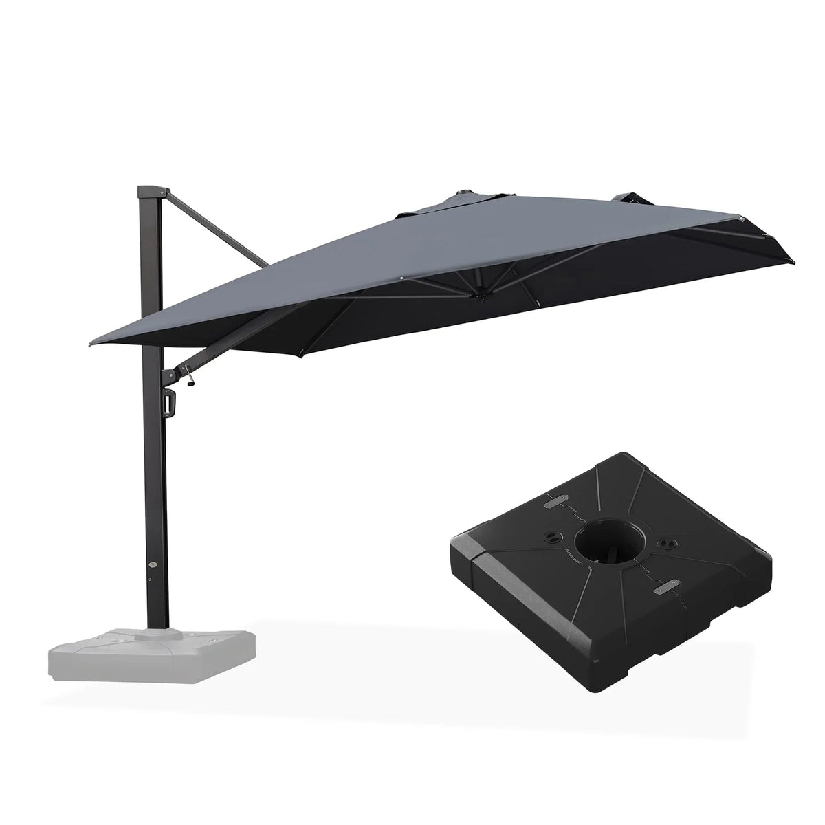 PURPLE LEAF Outdoor Sun Heavy Duty Large Cantilever Umbrella with Base