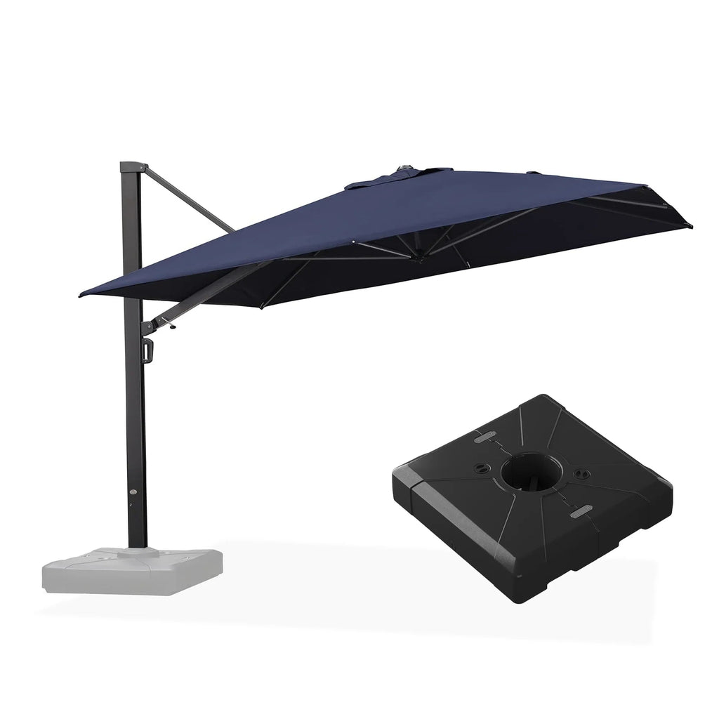 PURPLE LEAF Outdoor Sun Heavy Duty Large Cantilever Umbrella with Base