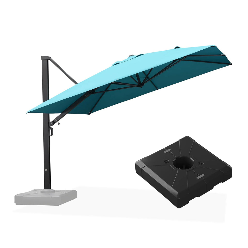 PURPLE LEAF Outdoor Sun Heavy Duty Large Cantilever Umbrella with Base