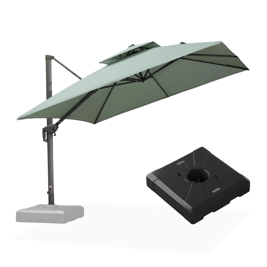 PURPLE LEAF UV50+ Fade Resistant Cantilever Umbrella, Patio Umbrellas with Base