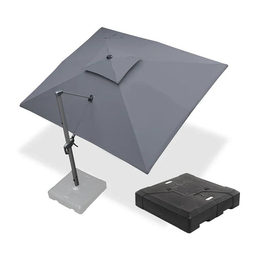 PURPLE LEAF UV50+ Fade Resistant Cantilever Umbrella, Patio Umbrellas with Base
