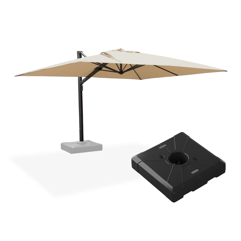 PURPLE LEAF Outdoor Sun Heavy Duty Large Cantilever Umbrella with Base