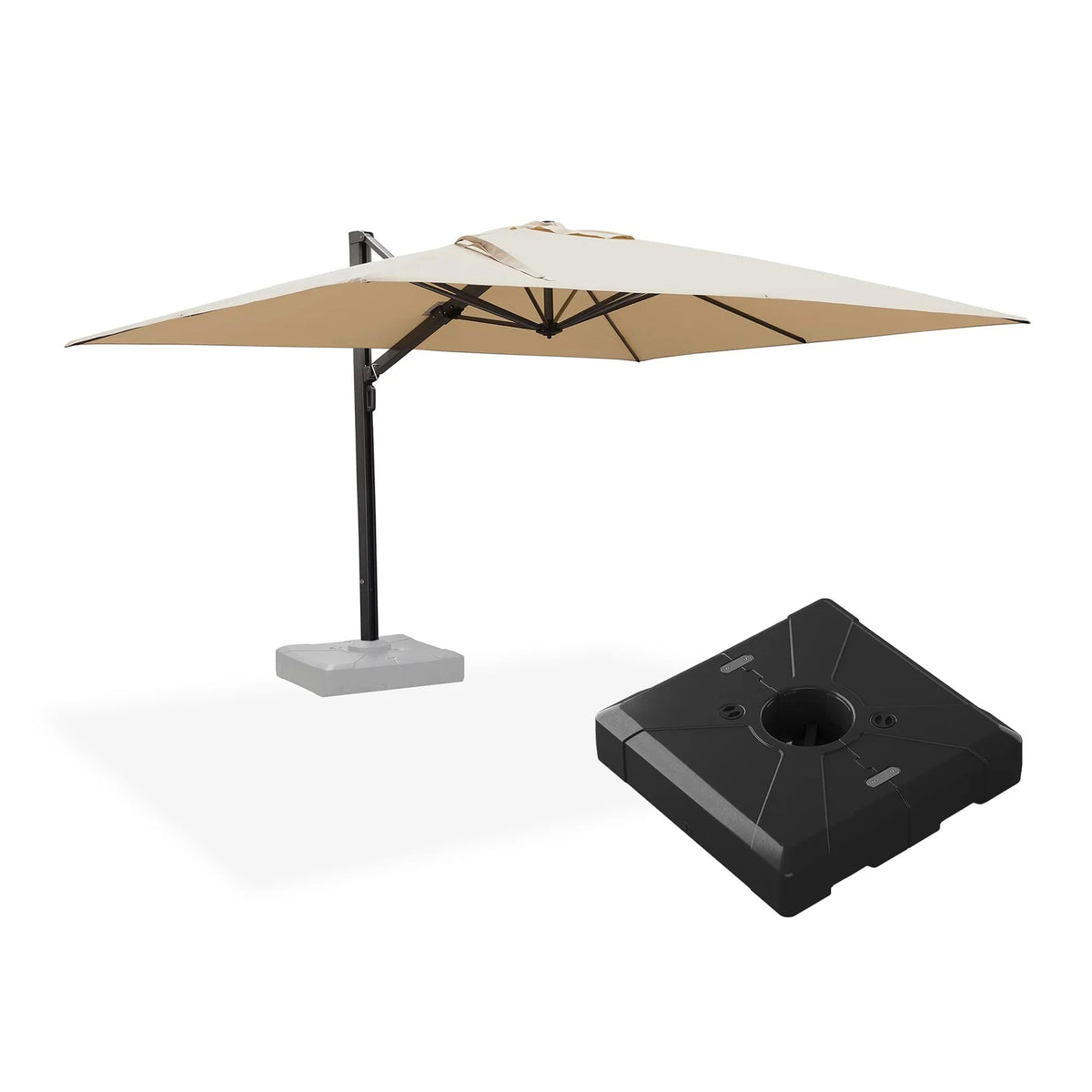 PURPLE LEAF Outdoor Sun Heavy Duty Large Cantilever Umbrella with Base