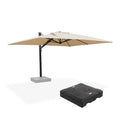 PURPLE LEAF Outdoor Sun Heavy Duty Large Cantilever Umbrella with Base
