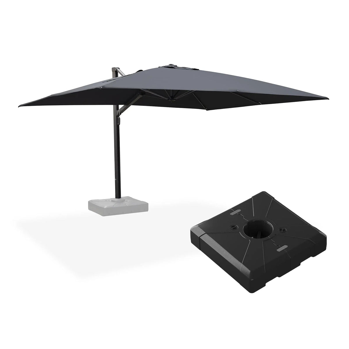 PURPLE LEAF Outdoor Sun Heavy Duty Large Cantilever Umbrella with Base