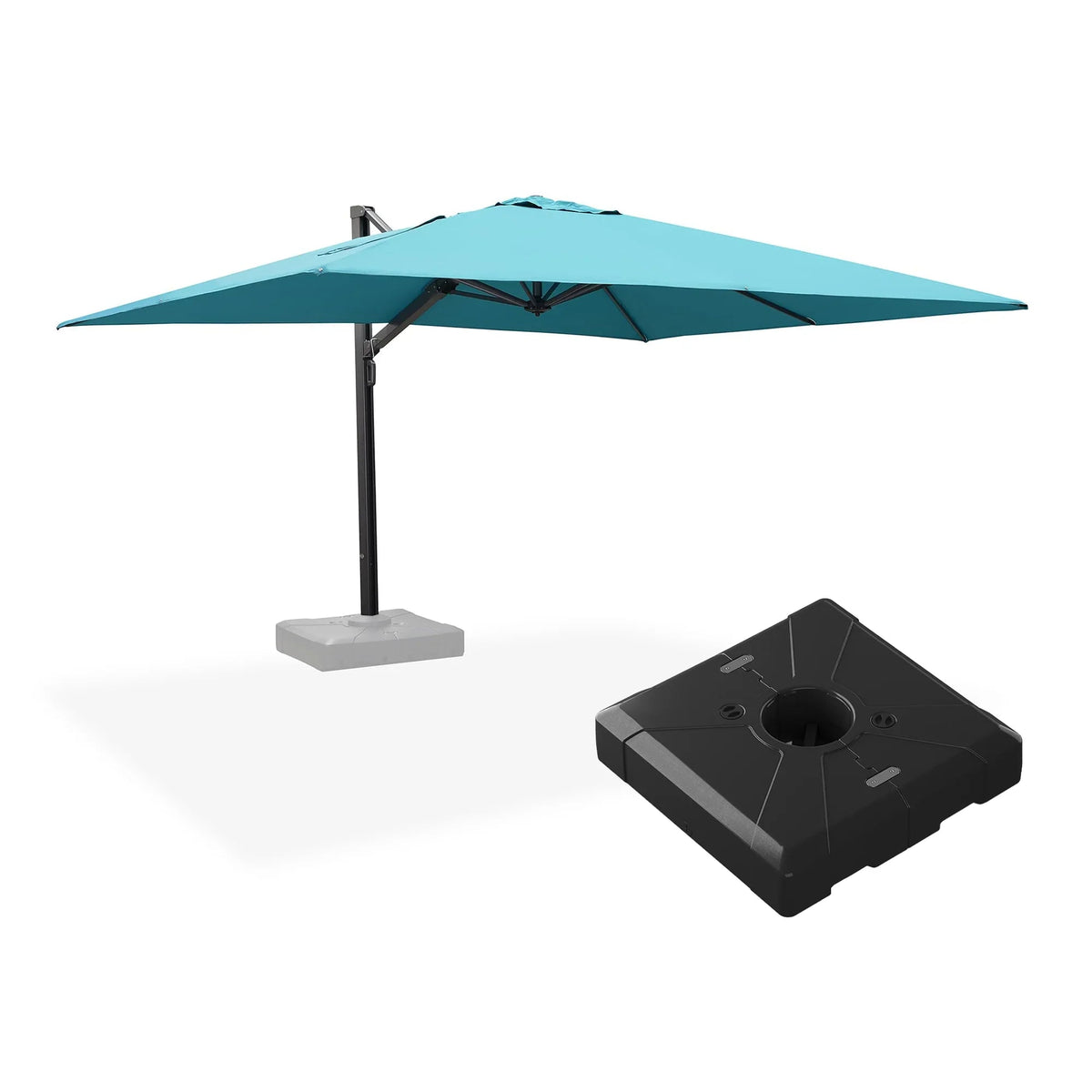 PURPLE LEAF Outdoor Sun Heavy Duty Large Cantilever Umbrella with Base