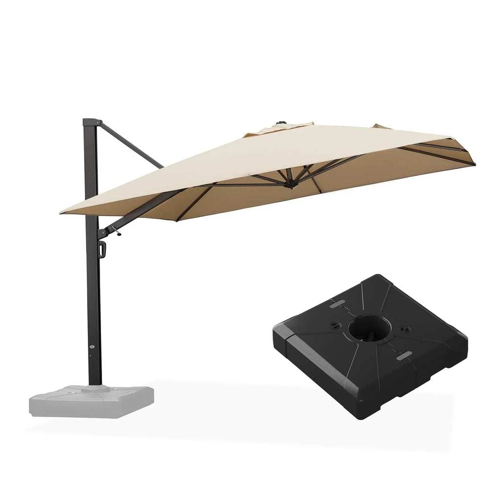 PURPLE LEAF Outdoor Sun Heavy Duty Large Cantilever Umbrella with Base