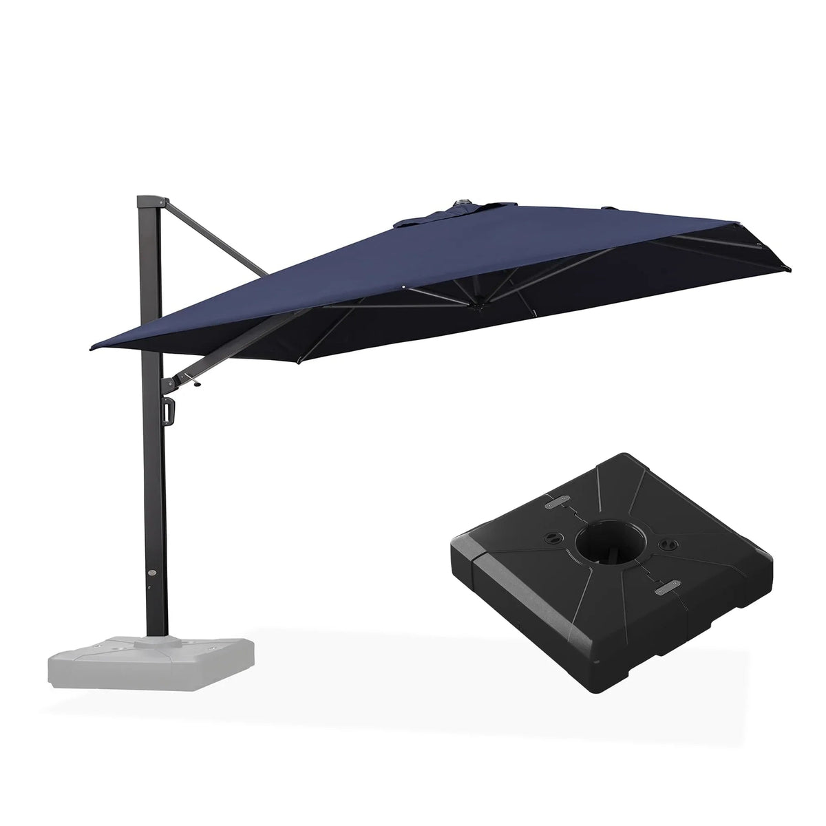 PURPLE LEAF Outdoor Sun Heavy Duty Large Cantilever Umbrella with Base