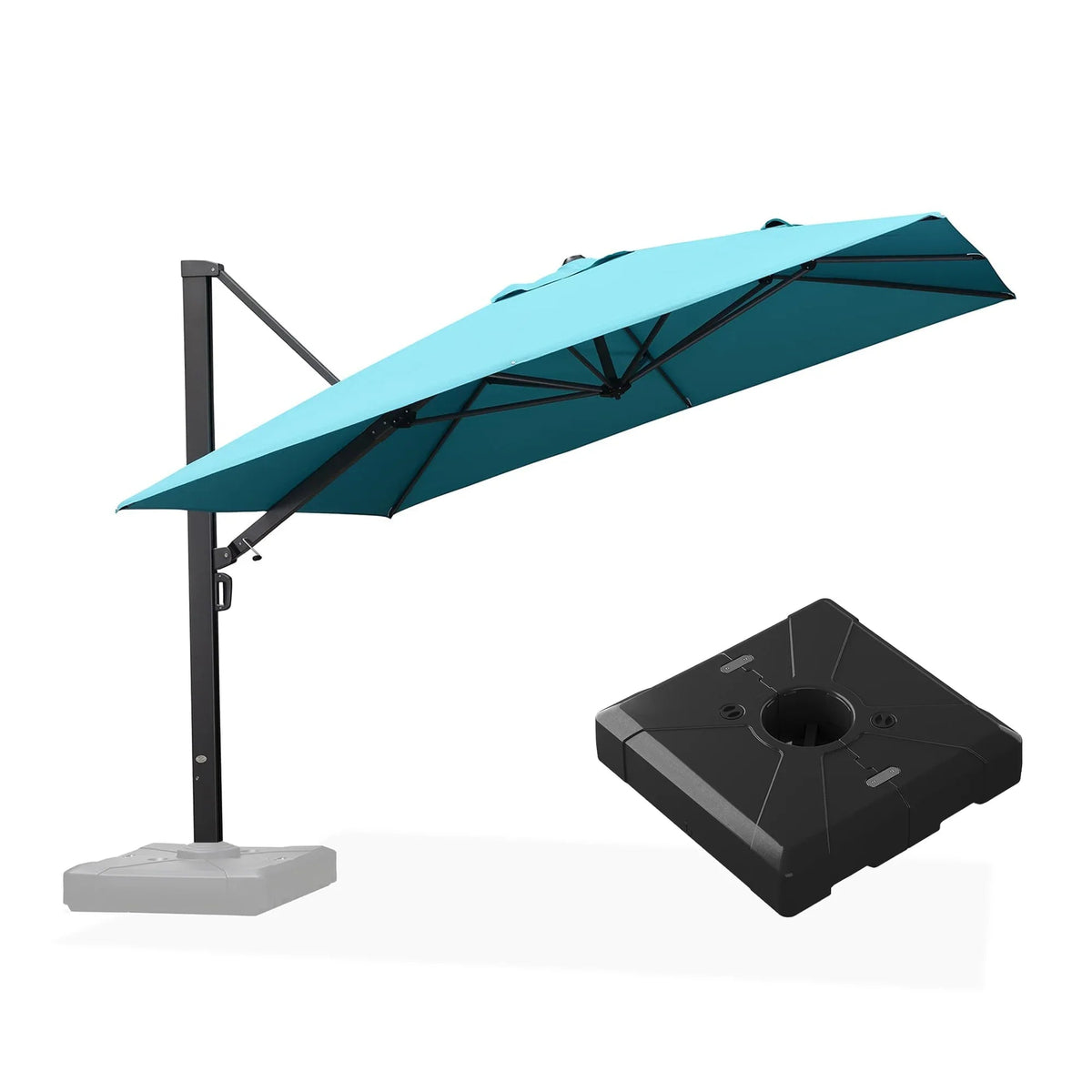 PURPLE LEAF Outdoor Sun Heavy Duty Large Cantilever Umbrella with Base