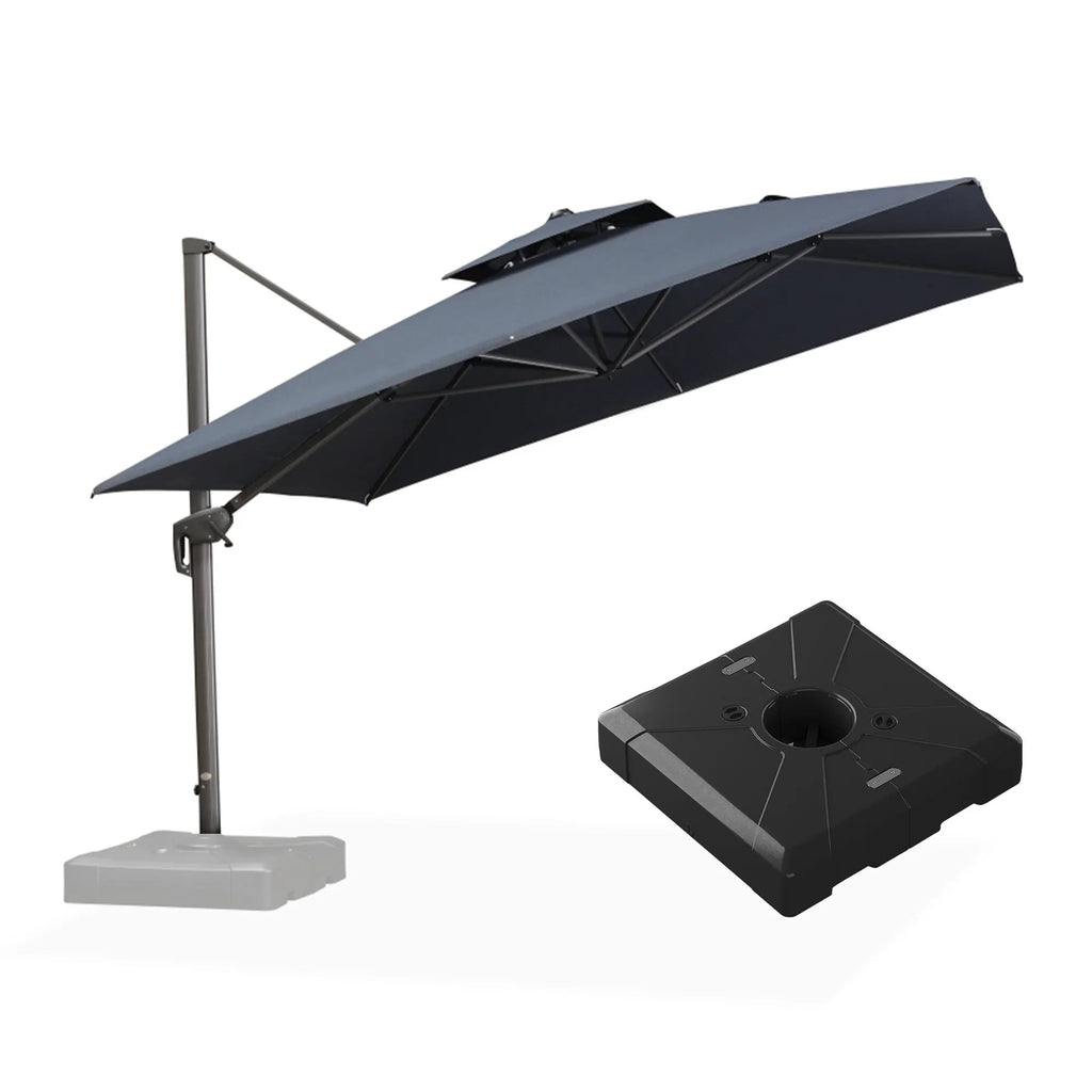 PURPLE LEAF UV50+ Fade Resistant Cantilever Umbrella, Patio Umbrellas with Base