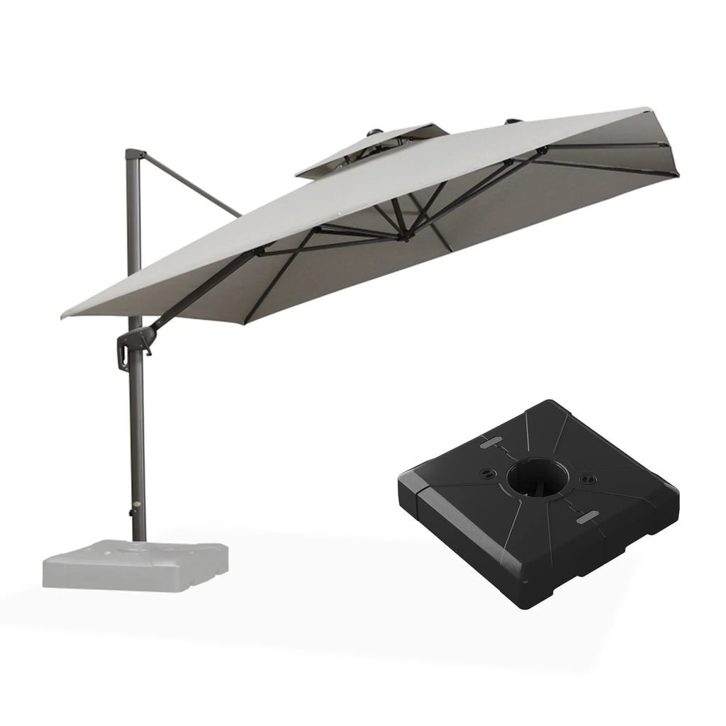 PURPLE LEAF UV50+ Fade Resistant Cantilever Umbrella, Patio Umbrellas with Base
