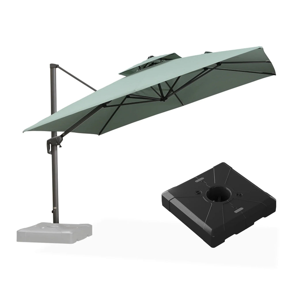 PURPLE LEAF UV50+ Fade Resistant Cantilever Umbrella, Patio Umbrellas with Base