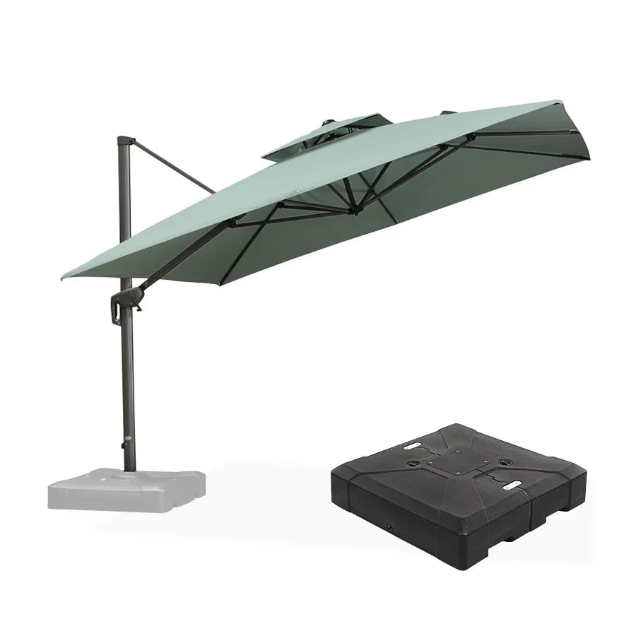 PURPLE LEAF UV50+ Fade Resistant Cantilever Umbrella, Patio Umbrellas with Base