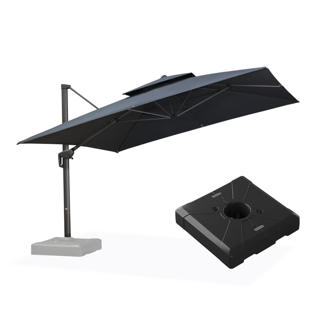PURPLE LEAF UV50+ Fade Resistant Cantilever Umbrella, Patio Umbrellas with Base