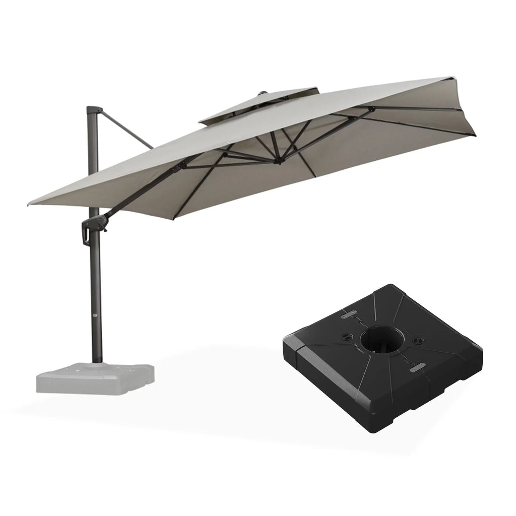 PURPLE LEAF UV50+ Fade Resistant Cantilever Umbrella, Patio Umbrellas with Base